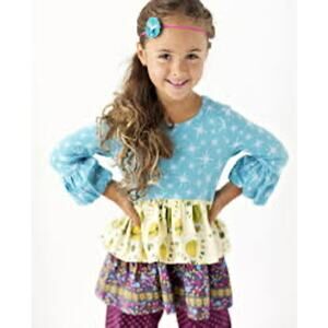 Matilda Jane Paint by Numbers Hot Air Balloon Tiered Tunic Long Sleeve Top SZ. 6